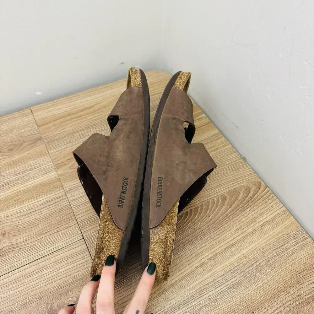 Birkenstock Arizona Brown Leather Slides Men’s Size 12